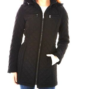 FINAL MARKDOWN Black Quilted Puffer Coat size small warm weather jacket